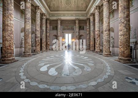 Neo classical grand Marble Hall in Kedleston Hall, Derbyshire, UK on  18 June 2022 Stock Photo