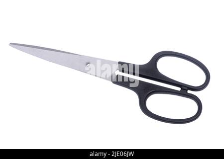 New black stationery scissors isolated on white background Stock Photo