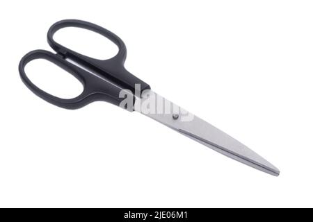 New black stationery scissors isolated over white background Stock Photo