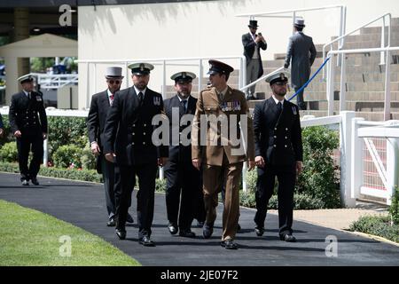 Ascot, Berkshire, UK. 17th June, 2022. It was Armed Forces Day at Royal Ascot today. Credit: Maureen McLean/Alamy Stock Photo