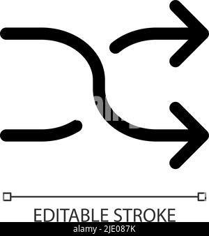 Shuffle white linear ui icon Stock Vector