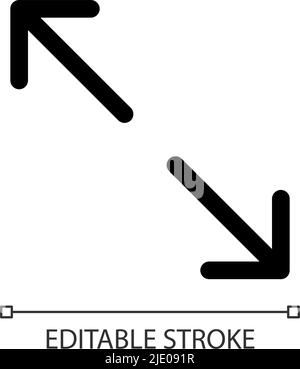 Enlargement white linear ui icon Stock Vector