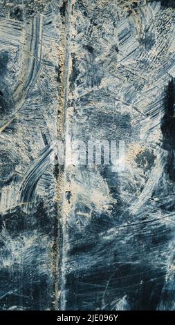 Aesthetic grunge scratches and paint on blue background plastic, dirty and stained in white, clip art design with abstract art. . Abstract art for wal Stock Photo