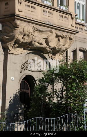 Art Nouveau residential building, architects Emil and Paul Kaern brothers, Schickhardtstrasse, Stuttgart, Baden-Wuerttemberg Stock Photo