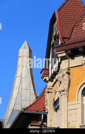 Art Nouveau residential building, architects Emil and Paul Kaern brothers, Schickhardtstrasse, Stuttgart, Baden-Wuerttemberg Stock Photo