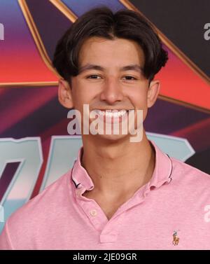 Los Angeles, USA. 23rd June, 2022. Matt Ramos arrives at Marvel Studios' THOR: LOVE AND THUNDER World Premiere held at the El Capitan Theater on Thursday, ?June 23, 2022. (Photo By Sthanlee B. Mirador/Sipa USA) Credit: Sipa USA/Alamy Live News Stock Photo