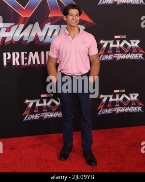 Los Angeles, USA. 23rd June, 2022. Matt Ramos arrives at Marvel Studios' THOR: LOVE AND THUNDER World Premiere held at the El Capitan Theater on Thursday, ?June 23, 2022. (Photo By Sthanlee B. Mirador/Sipa USA) Credit: Sipa USA/Alamy Live News Stock Photo