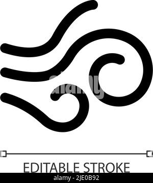 Strong wind white linear ui icon for dark theme Stock Vector Image ...