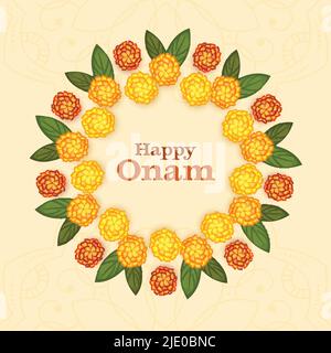 Happy Onam background with floral and lettering for South India harvest  festival Stock Vector Image & Art - Alamy