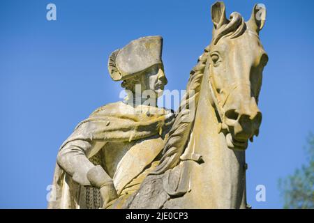 Equestrian statue of Frederick the Great, Sanssouci Palace Park, Potsdam, Brandenburg, Germany Stock Photo