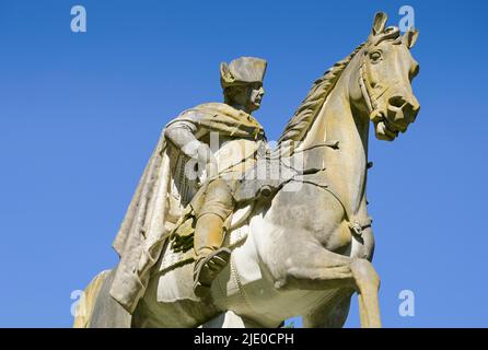 Equestrian statue of Frederick the Great, Sanssouci Palace Park, Potsdam, Brandenburg, Germany Stock Photo