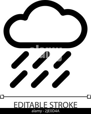 Heavy rain white linear ui icon for dark theme Stock Vector Image & Art ...