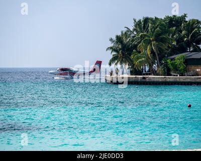 Seaplanes, De Havilland Canada DHC-6 300 Twin Otter, Kuredu Island, Maldives Stock Photo