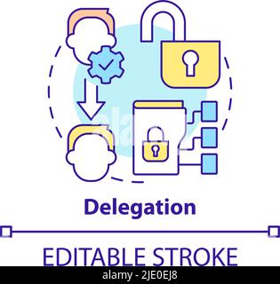 Delegation concept icon Stock Vector