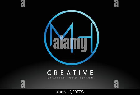 Neon Blue MS Letters Logo Design Slim. Simple and Creative Clean Letter ...