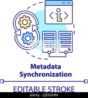 Metadata synchronization concept icon Stock Vector