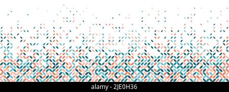 Abstract colorful horizontal panorama template banner on white background. Beige and turquoise confetti on under border with free space for text Stock Vector