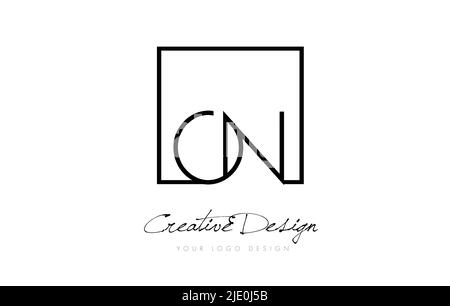 ON Square Framed Letter Logo Design Vector with Black and White Colors. Stock Vector
