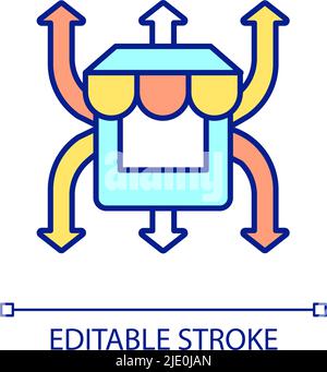 Market expansion RGB color icon Stock Vector