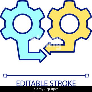 Systems integration RGB color icon Stock Vector