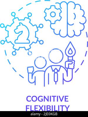 Cognitive flexibility blue gradient concept icon Stock Vector