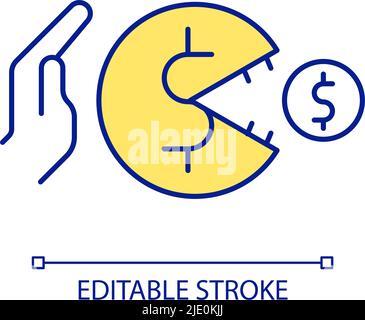 Financial merger RGB color icon Stock Vector