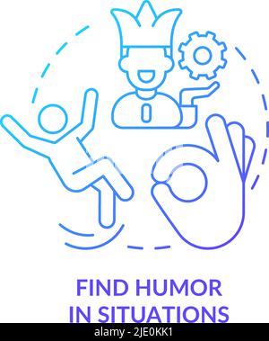 Find humor in situations blue gradient concept icon Stock Vector