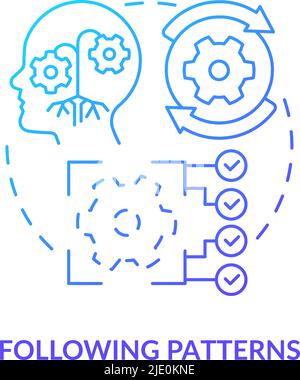 Following patterns blue gradient concept icon Stock Vector