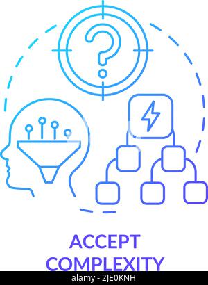 Accept complexity blue gradient concept icon Stock Vector