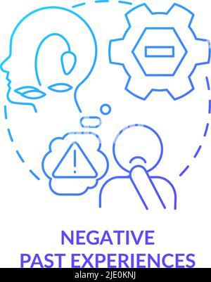 Negative past experiences blue gradient concept icon Stock Vector