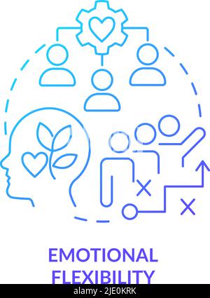 Emotional flexibility blue gradient concept icon Stock Vector