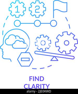 Find clarity blue gradient concept icon Stock Vector