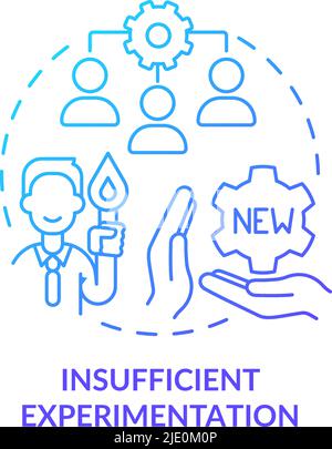 Insufficient experimentation blue gradient concept icon Stock Vector