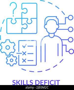 Skills deficit blue gradient concept icon Stock Vector