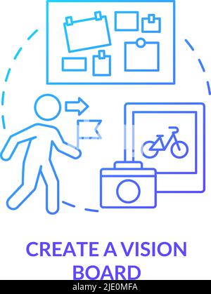 Create vision board blue gradient concept icon Stock Vector