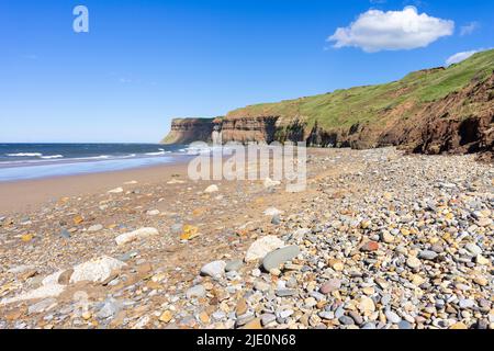 Yorkshire England saltburn by the sea England Rocky beach coast and cliffs saltburn beach North Yorkshire Redcar and Cleveland England uk gb Europe Stock Photo