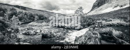 Waterfalls on the Dundonnell River in Wester Ross, NC500, Highlands, Scotland, UK Stock Photo