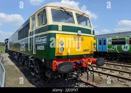 GB Railfreight rebuilt Class 69 loco, 69005, rebuilt from a redundant Class 56 freight loco Stock Photo