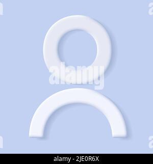 Web digital icon of user or profile, linear volume icon Stock Vector