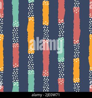 Fun hand drawn abstract seamless pattern, simple geometric background, doodle style - great for textiles, banners, wallpapers, wrapping - vector desig Stock Vector