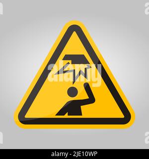 Beware Overhead Obstacles Symbol Isolate On White Background,Vector Illustration Stock Vector