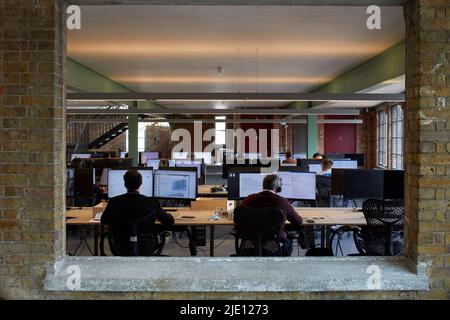 Engineers at work. 16 Chart Street Engineers Office, London, United ...