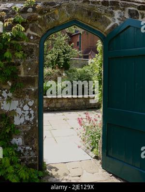 Open door in the garden of Chartwell country house and residence of Winston Churchill Westerham Kent England UK Stock Photo