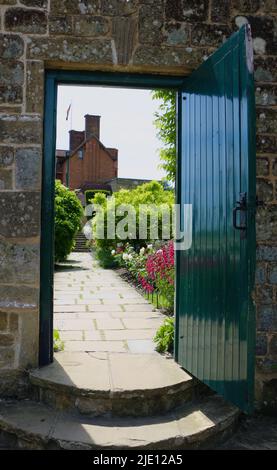 Open door in the garden of Chartwell country house and residence of Winston Churchill Westerham Kent England UK Stock Photo