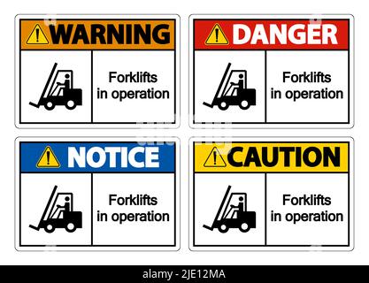 forklifts in operation Symbol Sign Isolate on transparent Background,Vector Illustration Stock Vector