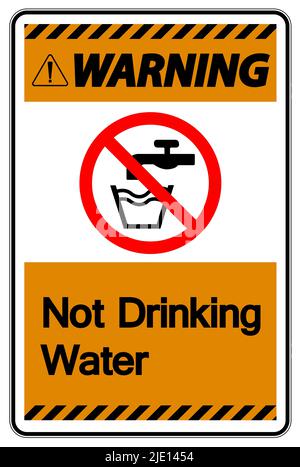 Caution Not Drinking Water Sign Stock Vector