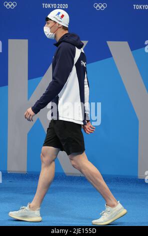 JULY 31st, 2021 - TOKYO, JAPAN: Maxime Grousset of France in action during the Swimming Men's 50m Freestyle Semifinals at the Tokyo 2020 Olympic Games Stock Photo