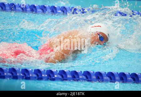 Budapest, Hungary - June 23 2022, Marie Wattel of France, 100 M Freestyle Women during the 19th FINA World Championships Budapest 2022, Swimming event on June 23 2022 in Budapest, Hungary - Photo Laurent Lairys / DPPI Credit: DPPI Media/Alamy Live News Stock Photo
