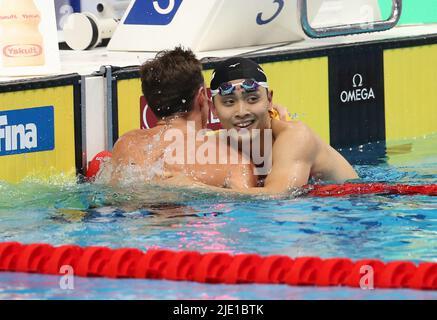 Budapest, Hungary. June 23 2022, YU Hanaguruma of Japon Finale 200 M Breaststroke Men during the 19th FINA World Championships Budapest 2022, Swimming event on June 23 2022 in Budapest, Hungary. Photo by Laurent Lairys/ABACAPRESS.COM Stock Photo