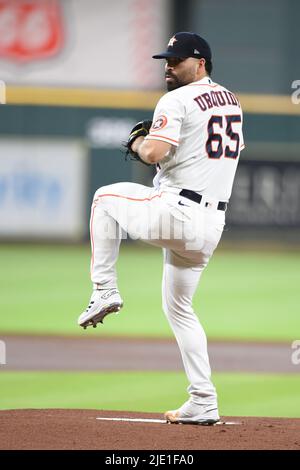 Houston Astros pitcher Jose Lima reacts after getting Montreal